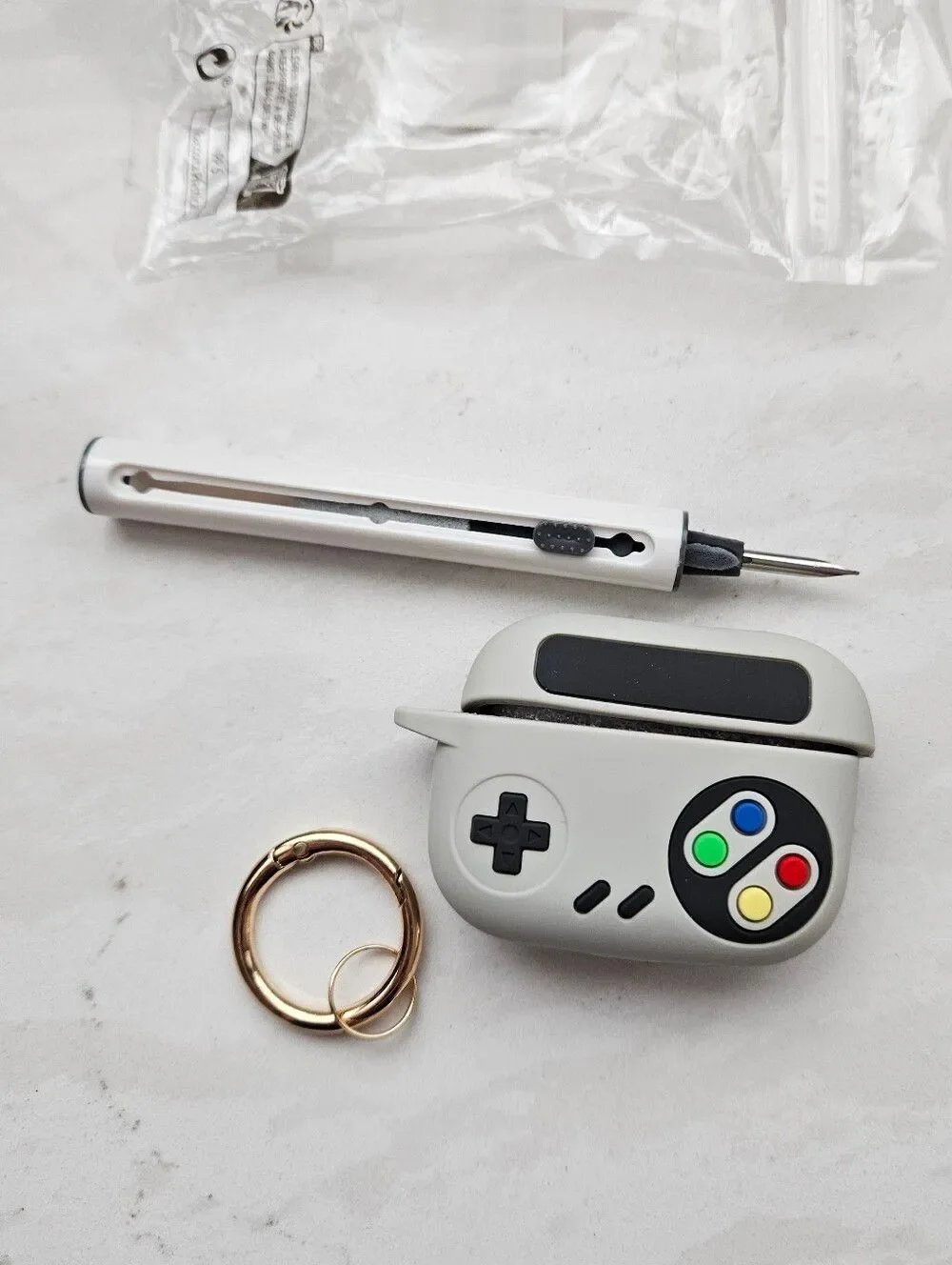 Retro Game Controller Airpod Case With Keychain